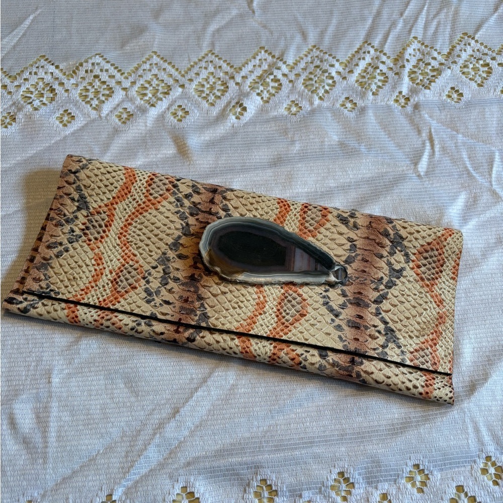 Vintage Elegant Snakeskin Clutch